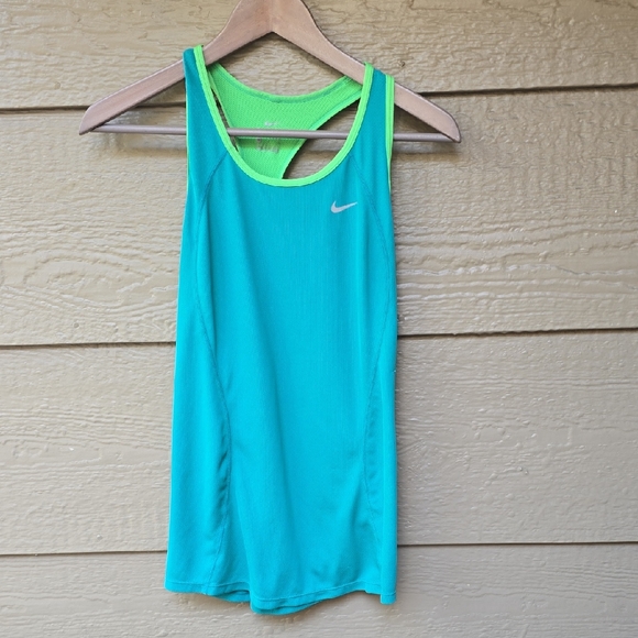 Nike Dri-FIT Teal Running Tank Medium M - Picture 1 of 10